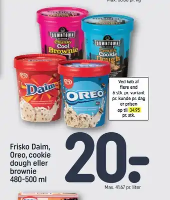 REMA 1000 Frisko Daim, Oreo, cookie dough eller brownie tilbud