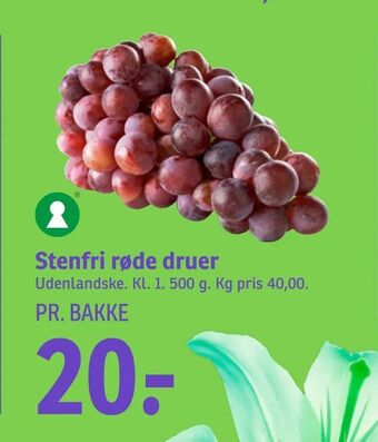 SPAR Stenfri røde druer tilbud