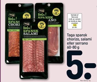Taga spansk chorizo, salami eller serrano