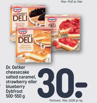 Dr. Oetker cheesecake salted caramel, strawberry eller blueberry Dybfrost