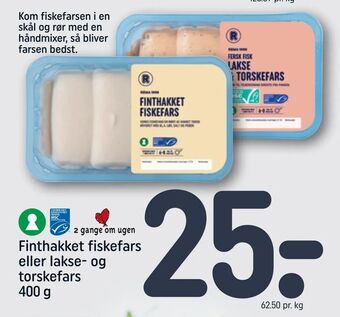 REMA 1000 Finthakket fiskefars eller lakse- og torskefars tilbud