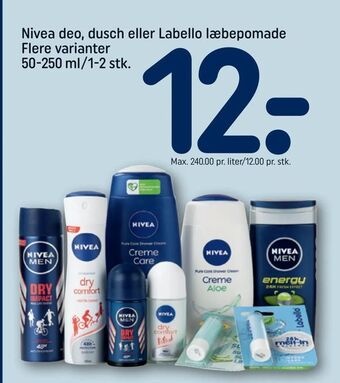 Nivea deo, dusch eller Labello læbepomade