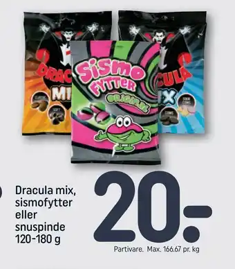REMA 1000 Dracula mix, sismofytter eller snuspinde tilbud