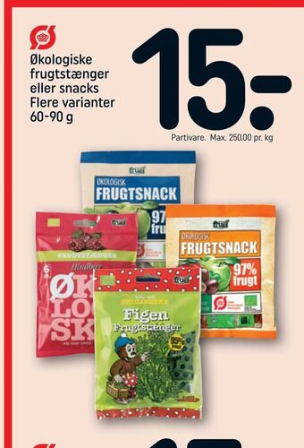 REMA 1000 Økologiske frugtstænger eller snacks tilbud