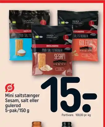 REMA 1000 Mini saltstænger Sesam, salt eller gulerod tilbud