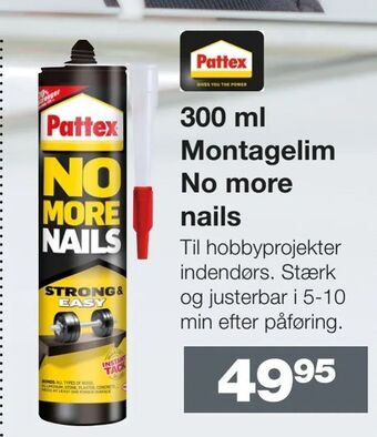 Bauhaus 300 ml Montagelim No more nails tilbud