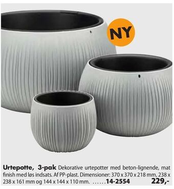Urtepotte, 3-pak