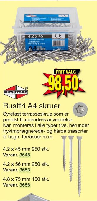Harald Nyborg Rustfri A4 skruer tilbud