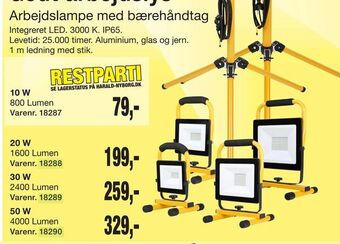 Arbejdslampe med bærehåndtag