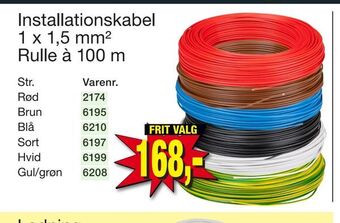 Harald Nyborg Installationskabel 1 x 1,5 mm2 Rulle à 100 m tilbud