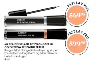Matas M2 beauté eyelash activating serum og eyebrow renewing serum tilbud