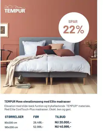Drømmeland Tempur Størrelser 180x200xm tilbud