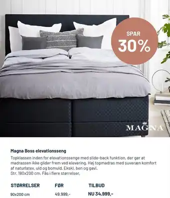 Drømmeland Magna Boss Elevationsseng 90x200cm tilbud