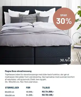Drømmeland Magna Boss Elevationsseng 105x200cm tilbud