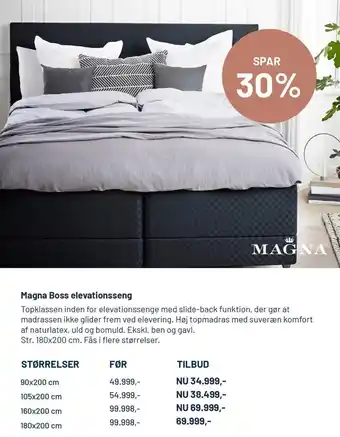 Drømmeland Magna Boss Elevationsseng 180x200cm tilbud