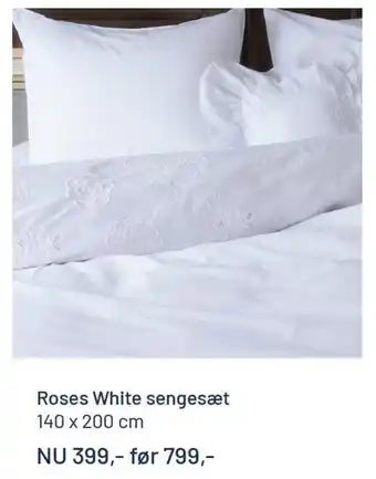 Roses White Sengesæt 140x200cm