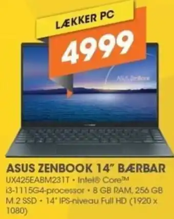 Expert Asus Zenbook 14" Bærbar tilbud
