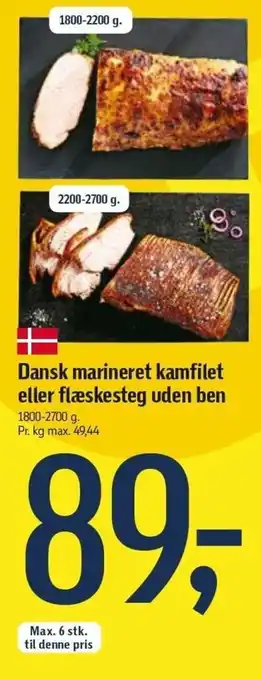 Føtex Dansk Marineret Kamfilet Eller Flæskesteg Uden Ben 1800-2700g tilbud