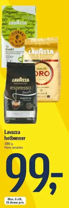 Føtex Lavazza Helbønner 1000g tilbud
