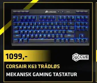 Corsair k63 trådløs mekanisk gaming tastatur