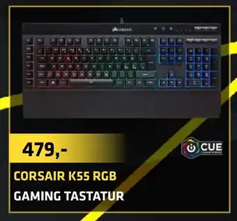 LabTech Data Corsair k55 rgb gaming tastatur tilbud