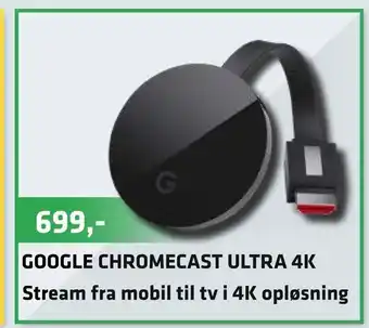 LabTech Data GOOGLE CHROMECAST ULTRA 4K Stream fra mobil til tv i 4K opløsning tilbud