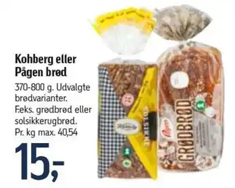 Føtex Kohberg Eller Pågen Brød 370-800g tilbud