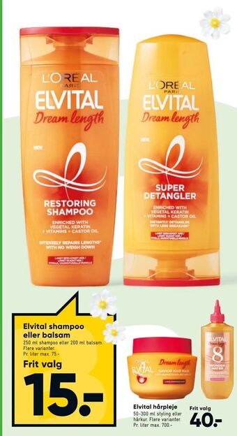 Bilka Elvital shampoo eller balsam tilbud