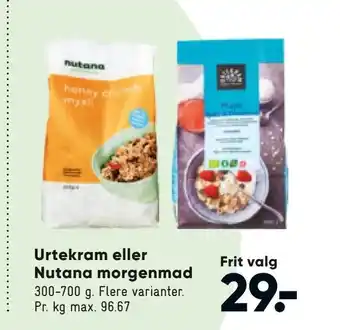 Urtekram eller Nutana morgenmad