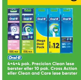 Bilka 4+4+4 pak. Precicion Clean løse børster eller 10 pak. Cross Action eller Clean and Care løse børster tilbud