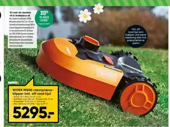 Bilka WORX M500 robot plæneklipper inkl. off road hjul tilbud