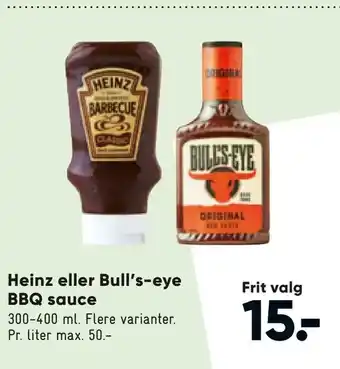Bilka Heinz eller Bull's-eye BBQ sauce tilbud