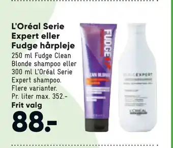 Bilka L'Oréal Serie Expert eller Fudge hårpleje tilbud