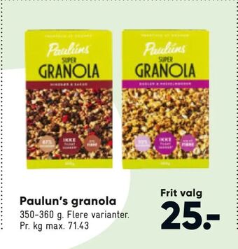 Bilka Paulun's granola tilbud