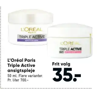 Bilka L'Oréal Paris Triple Active ansigtspleje tilbud