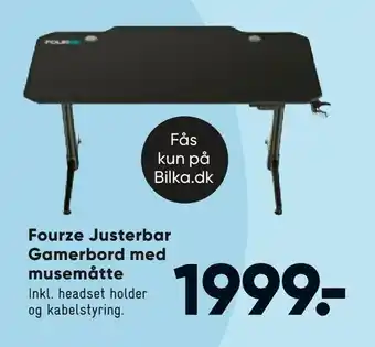 Bilka Fourze Justerbar Gamerbord med musemåtte tilbud
