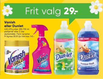 Bilka Vanish eller Dunlet tilbud