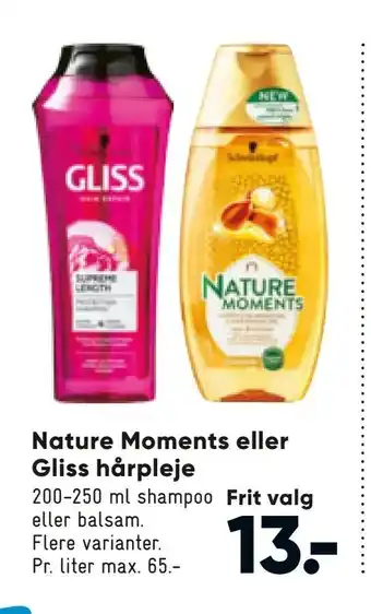 Nature Moments eller Gliss hårpleje
