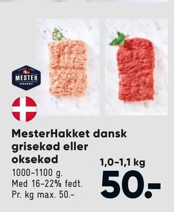 Bilka MesterHakket dansk grisekød eller oksekød tilbud