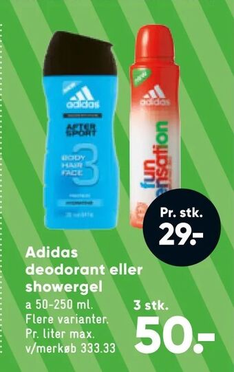 Bilka Adidas deodorant eller showergel tilbud