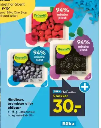 Bilka Hindbær, brombær eller blåbær tilbud