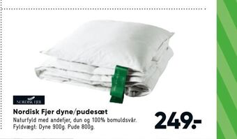 Bilka Nordisk Fjer dyne/pudesæt tilbud
