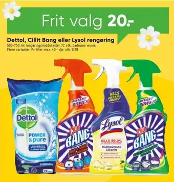 Bilka Dettol, Cillit Bang eller Lysol rengøring tilbud