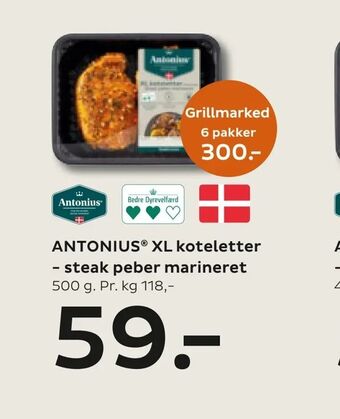 Bilka ANTONIUS ® XL koteletter - steak peber marineret tilbud