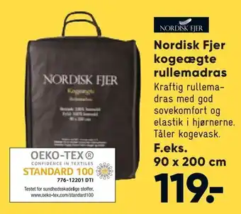 Bilka Nordisk Fjer kogeægte rullemadras tilbud