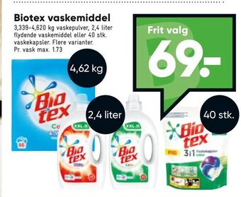 Bilka Biotex vaskemiddel tilbud
