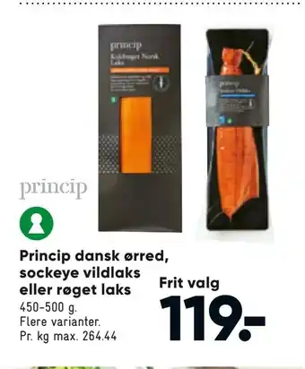 Bilka Princip dansk ørred, sockeye vildlaks eller røget laks tilbud