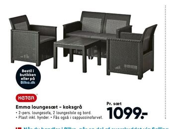 Bilka Emma loungesæt - koksgrå tilbud