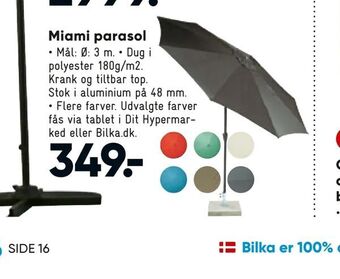 Bilka Miami parasol tilbud
