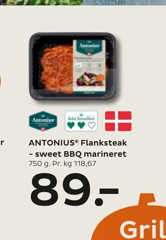 Bilka ANTONIUS ® Flanksteak - sweet BBQ marineret tilbud